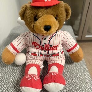 Baseball Team Stuffed Bear - Red and Brown